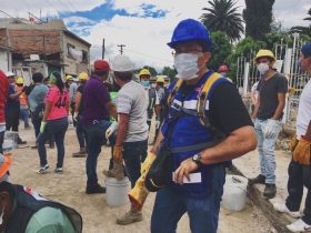movilización de escombros en Cochimilco 3