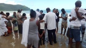 Pastors pray with candidates 1