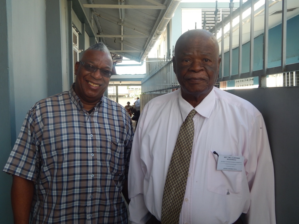 District Superintendent Emeritus Dr Clifford Manswell and District Treasurer Gary Francois