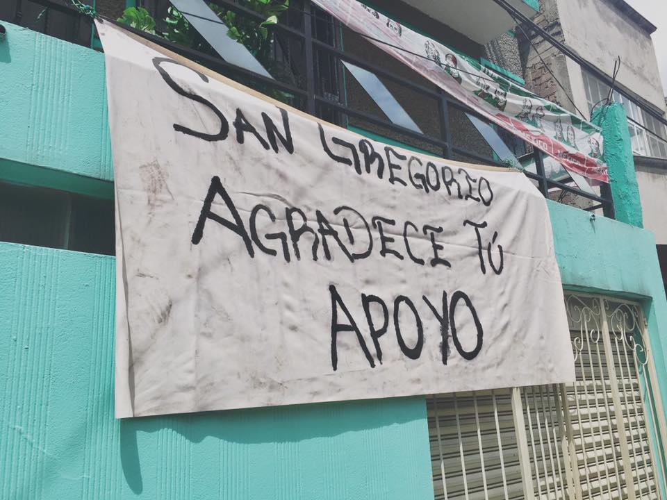 movilización de escombros en Cochimilco