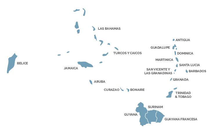 Mapa del Área Caribe