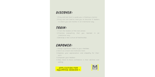 Application Steps for Session 1
